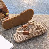 Fligmm Woman Shoes Braided Rope with Traditional Casual Style and Simple Creativity Fashion Sandals Women Summer Shoes