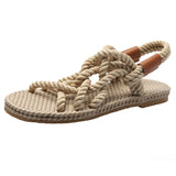 Fligmm Woman Shoes Braided Rope with Traditional Casual Style and Simple Creativity Fashion Sandals Women Summer Shoes