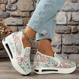 Fligmm Embroidery Loafers Shoes for Women 2024 Summer Breathable Mesh Platform Sneakers Woman Comfortable Slip On Casual Shoes