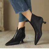 Fligmm Mouth Women Shoes 2024 New High Quality Pointed Toe Women's Boots Comfortable Low Heel Commuting Office Ladies Shoes