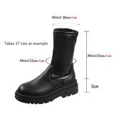 Fligmm Winter Thigh High Boots Women Plus Size Slim PU Leather Long Boots Woman Fashion Platform Over The Knee Botas Mujer 2024