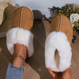 Fligmm Winter Warm Fur Indoor Home Slippers Women Fluffy Comfort Soft Bedroom Slippers for Couples Flat Non Slip House Shoes Woman