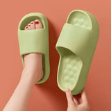 Fligmm Candy Color Eva Slippers for Women Soft Sole Indoor Home Slippers Woman Non Slip Bathroom House Shoes Couple Cloud Slides