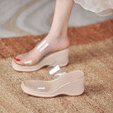 Fligmm Women's sandalshigh heels slippers women flip flops summer shoes woman pumps sandalias transparent slides mujer 2024