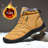 Fligmm Men Hiking Shoes Winter Boots Keep Warm Plush Waterproof  Ankle Boots Outdoor Non-slip High-top Zapatos Outdoor Hombre Invierno