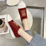 Fligmm Low-cut Trainers Canvas Flat Shoes Women Casual Vulcanize Shoes New Women Summer Autumn Sneakers Ladies WDHKUN