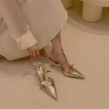 Fligmm New Gold Silver Pumps Women Fashion Pointed Ladies Elegant Thin High Heel Hollow Out Elegant Woman Heeled Shoes Tacones