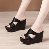 Fligmm Heel Wedges Sandals For Women 2024 Summer New Platform Fashion Footwear Red Black White Large Size Sandals