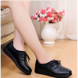 Fligmm Kitchen Work Shoes for Women Restaurant Non-slip Walking Shoes Big Size 42 Flat Heel Oxford Flats Woman Fur Sneakers