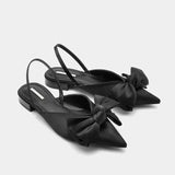 Fligmm Fashion Shoes Female One Pedal Women's Pumps Summer Pointed Toe Bow Tie Sexy Dress Party Shoes Ladies Shallow Chunky Heels