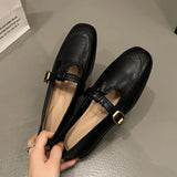 Fligmm Women Loafers Ballet Dance Shoes Slip On Cross Strap Loafers Black Beige Brown Flat Low Heels Autumn Spring Dress Shoes