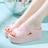 Fligmm Slippers Female Summer Home with Korean Version of Fashion All High Heels Sandals Wedge Increase