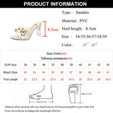 Fligmm Fashion Clear High Heels Sandals Women Summer New Crystal Transparent Pvc Slippers Woman Open Toe Slip On Heeled Slides