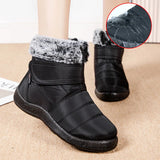 Fligmm Women's Waterproof Winter Boots Non Slip Thick Plush Snow Boots for Women 2024 New Rabbit Fur Warm Cotton Padded Shoes Plus Size