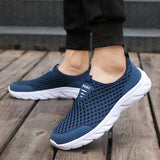 Fligmm Sneakers Shoes for Men Breathable Mesh Lightweight Casual Walking Shoes Slip-On Driving Men Loafers Zapatos Casuales