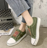 Fligmm Low-cut Trainers Canvas Flat Shoes Women Casual Vulcanize Shoes New Women Summer Autumn Sneakers Ladies WDHKUN