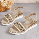 Fligmm Women's Wedges Espadrilles Sandals Summer 2024 Non Slip Platform Roman Sandals Woman Lightweight Casual Walking Sandalias Mujer