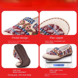 Fligmm Quality Women Shoes 2024 New Ethnic Style Woven Embroidery Shoes Female Fashion Breathable Flat Sole Casual Shoes for Women