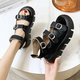 Fligmm Fashion Women's Shoes Buckle Strap Women's Sandals Sponge Bottom Ladies Slippers Solid Sports Sandals Zapatos Mujer