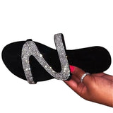 Fligmm Women Summer Flat Bling Slippers Female Flip Flops Sandals Outdoor Beach Women Sandals  Glitter Shoes for Women