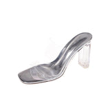 Fligmm Women Pvc Sandals Heels 2024 Trend Elegant Casual Designer Replica Luxury Sexy Transparent Heel Pole Dance Dress