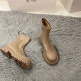 Fligmm New Platform Shoes Women Boots Round Toe Zipper Spring Autumn Fashion Ankle Female Botines De Mujer Chelsea Boots