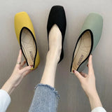 Fligmm Cotton Fabric Flats Shoes Women Yellow Ballerina Socks Shoes Women Loafers Slip on Flat Heel Mule Shoes Plus Size 43