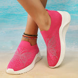 Fligmm Butterfly Knitting Sneakers Women Platform Breathable Mesh Walking Shoes Woman Fashion Elastic Slip On Sock Sneakers