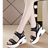 Fligmm Sandals for Women 2024 New Summer Fish Mouth Wedge Muffin Platform Daddy High Heels To Increase Women's Shoes