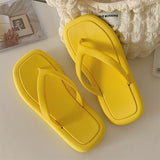 Fligmm Korean Fashion Women Beach Flip Flops Summer New Candy Color Outdoor Slippers Female Flat Heels Clip Toe Slides Sandals