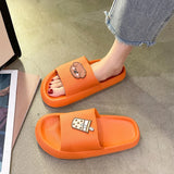 Fligmm Slip Cartoon Home Slippers Women Soft Sole Bathroom Slides Shoes Woman Summer Platform Sandals Orthopedic Unisex Slippers