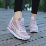 Fligmm Heels Wedges Sneakers Women Shoes Lace Up Breathable Spring Ladies Shoes Outdoors Walking Slip on Casual Shoes Heighten