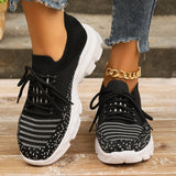 Fligmm Knitting Platform Sneakers for Women 2024 Spring Mesh Breathable Sports Shoes Woman Non Slip Thick Sole Running Sneakers