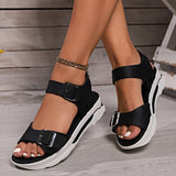 Fligmm Buckle Platform Sandals for Women 2024 Summer Casual Non Slip Beach Shoes Woman Comfort Wedge Sandalias Mujer Plus Size