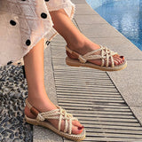 Fligmm Woman Shoes Braided Rope with Traditional Casual Style and Simple Creativity Fashion Sandals Women Summer Shoes