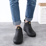 Fligmm Fashion Men and Women Waterproof Short Rain Boots Non-slip Kitchen Water Shoes Thick-soled Fishing Rubber Shoes Size 36-45