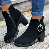 Fligmm Women's Designer High Heel Platform Gothic Shoes 2024 Autumn Winter Thick Heeled Ankle Boots Ladies Snow Boots Zapatos De Mujer