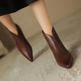 Fligmm Mouth Women Shoes 2024 New High Quality Pointed Toe Women's Boots Comfortable Low Heel Commuting Office Ladies Shoes