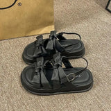 Fligmm Beach Sandal Woman Luxury Clogs With Heel Med Female Shoe Muffins shoe 2024 Summer Espadrilles Platform Comfort Thick Med