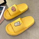 Fligmm Slip Cartoon Home Slippers Women Soft Sole Bathroom Slides Shoes Woman Summer Platform Sandals Orthopedic Unisex Slippers