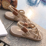 Fligmm Woman Shoes Braided Rope with Traditional Casual Style and Simple Creativity Fashion Sandals Women Summer Shoes