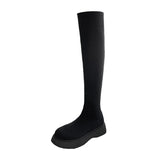 Fligmm Women Platform Over The Knee Boots Stretch Knitting Sock Long Boots Woman 2024 Autumn Thick Bottom Thigh High Botas Mujer