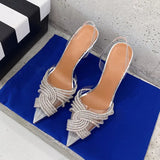 Fligmm Bling Bling Rhinestones Women Pumps Fashion Clear PVC Slingabacks Stiletto High heels Summer Female Wedding Bridal Shoes