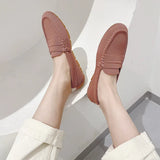 Fligmm Size 34-43 Women's Flat Shoes Soft Sole Anti Slip Casual Bean Shoes 2024 New Knitted Woven Flats Shoes Slip on Loafers