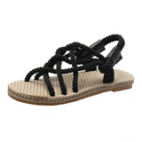 Fligmm Woman Shoes Braided Rope with Traditional Casual Style and Simple Creativity Fashion Sandals Women Summer Shoes