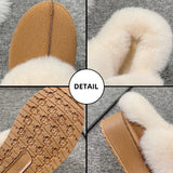 Fligmm Women Thick Sole Faux Fur Slippers Winter Plush Warm Cotton Shoes Woman Indoor Outdoor Non Slip Fluffy Platform Slippers 2024