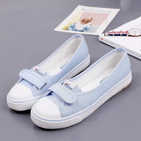 Fligmm Summer New Shallow Mouth Low Help Canvas Shoes Flat Korean Version of Small White Shoes Female Multi-color Shoes