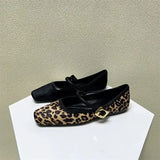 Fligmm 2024 Spring Fashion Women's Flat Shoes Ladies Round Toe Leopard Print Casual Shoes Slip-on Outdoor Mary Jane Shoes Zapatos