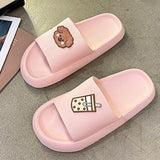 Fligmm Slip Cartoon Home Slippers Women Soft Sole Bathroom Slides Shoes Woman Summer Platform Sandals Orthopedic Unisex Slippers