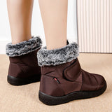 Fligmm Women's Waterproof Winter Boots Non Slip Thick Plush Snow Boots for Women 2024 New Rabbit Fur Warm Cotton Padded Shoes Plus Size